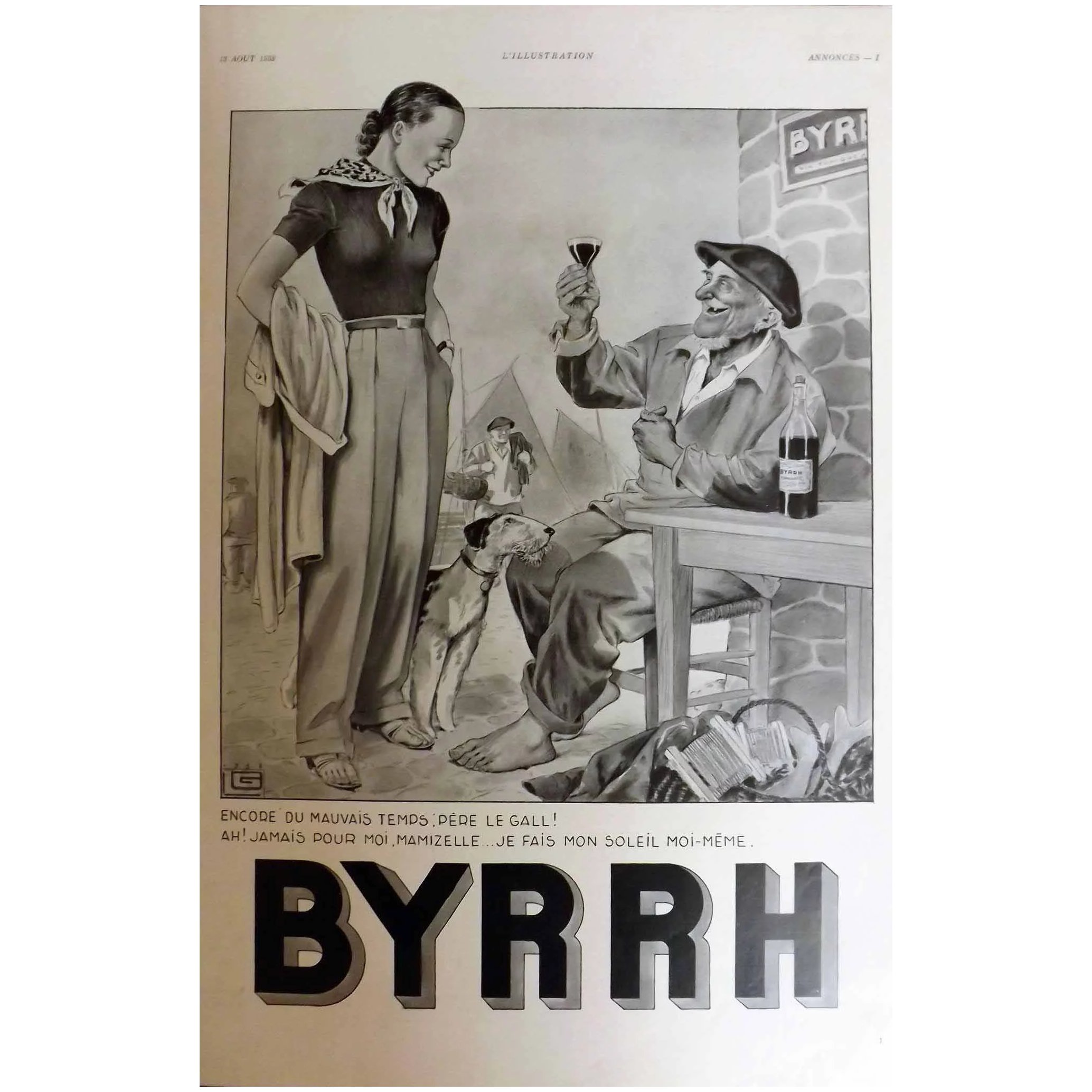 L'Ilustration French Magazine Original BYRRH Aperitif DECO Advertisement 1938