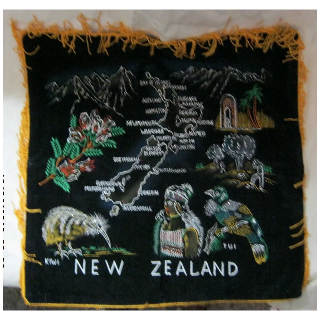 Retro New Zealand Tourism Cushion Cover - Circa 1970's