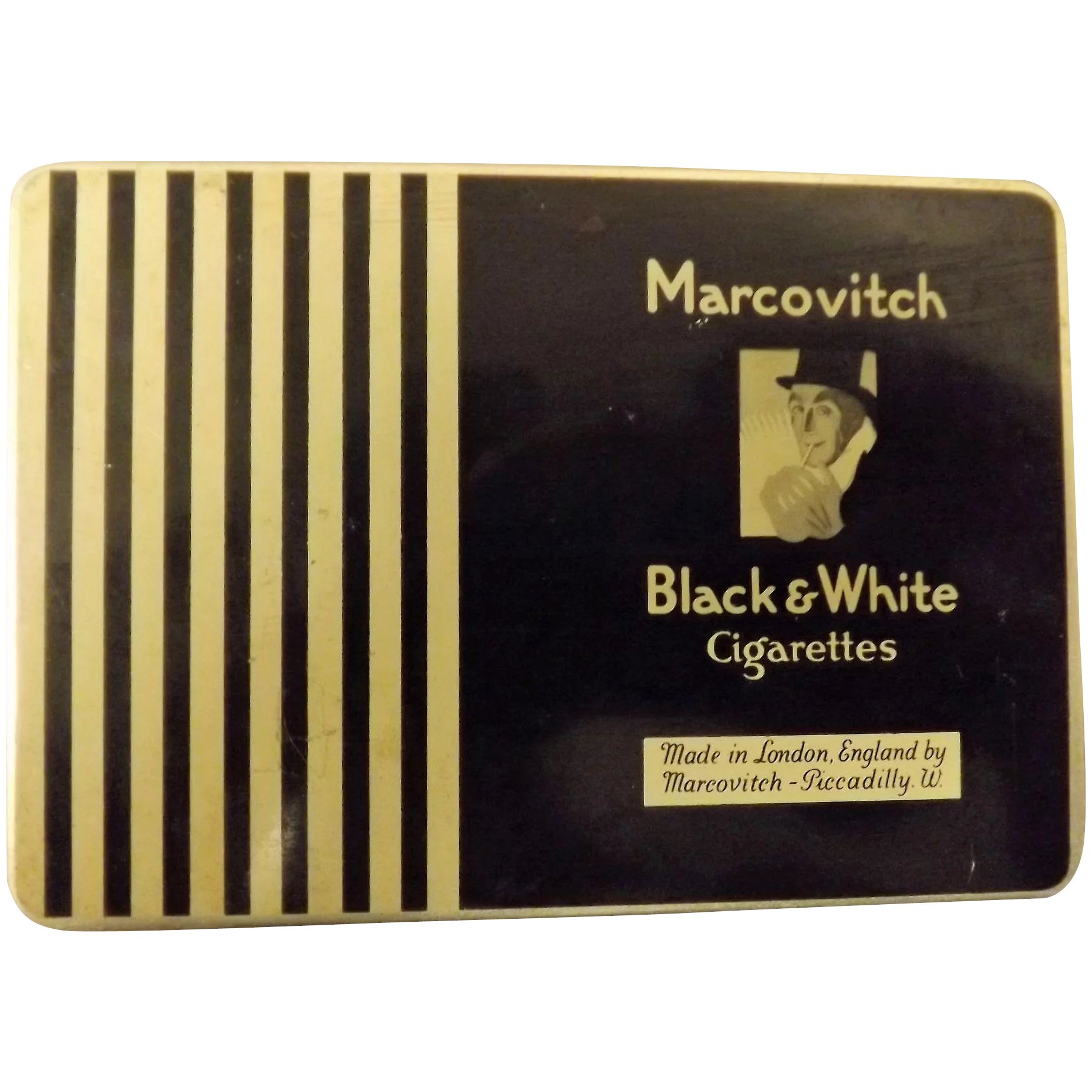 B.O.A.C. Airlines Black & White Cigarette Tin