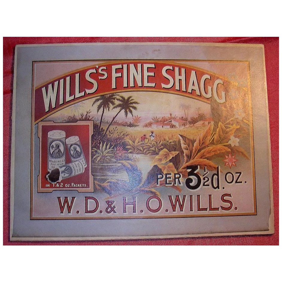 WILLS's Fine Shagg Tobacco Mounted Display Poster