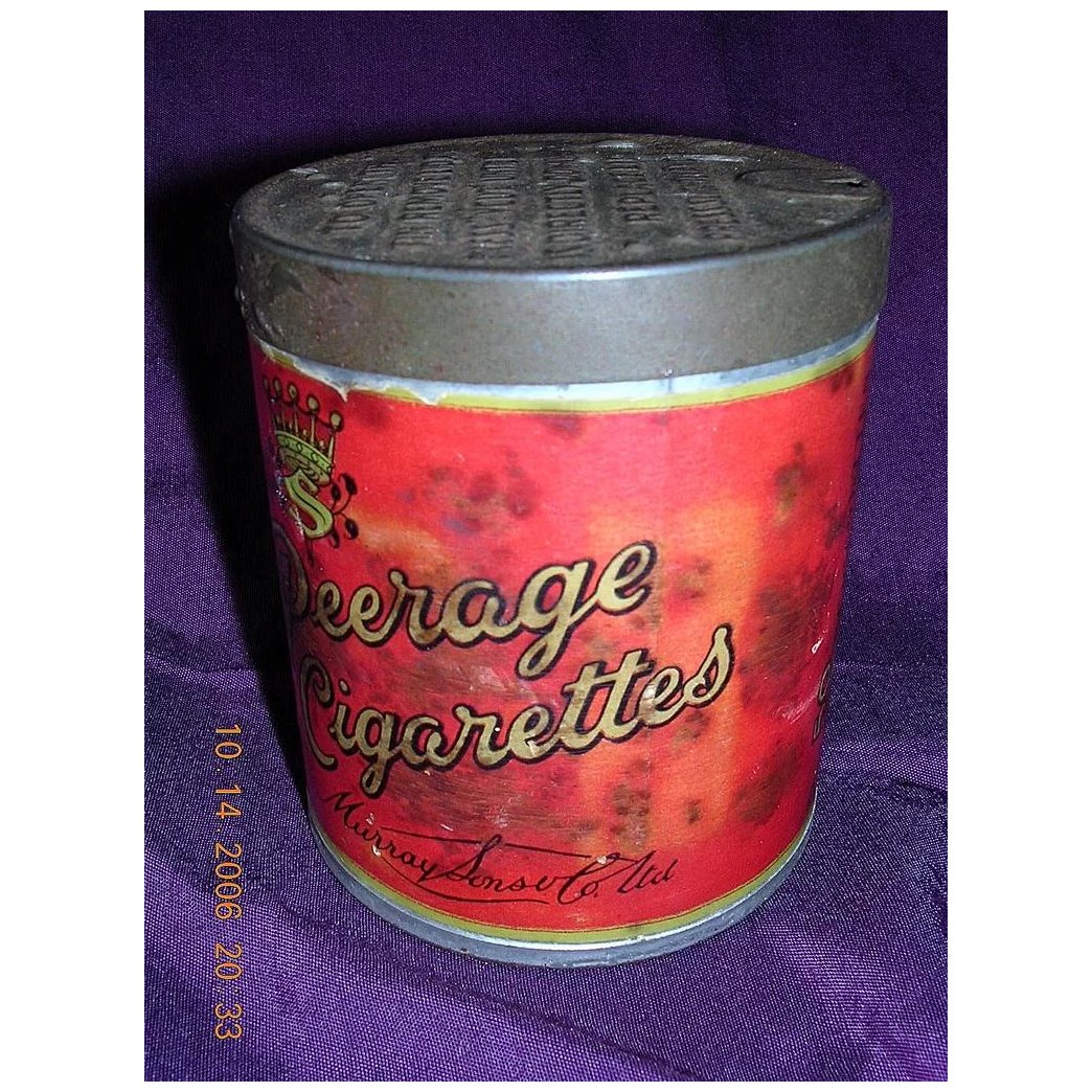 Rare Vintage PEERAGE Cigarettes Drum Tin