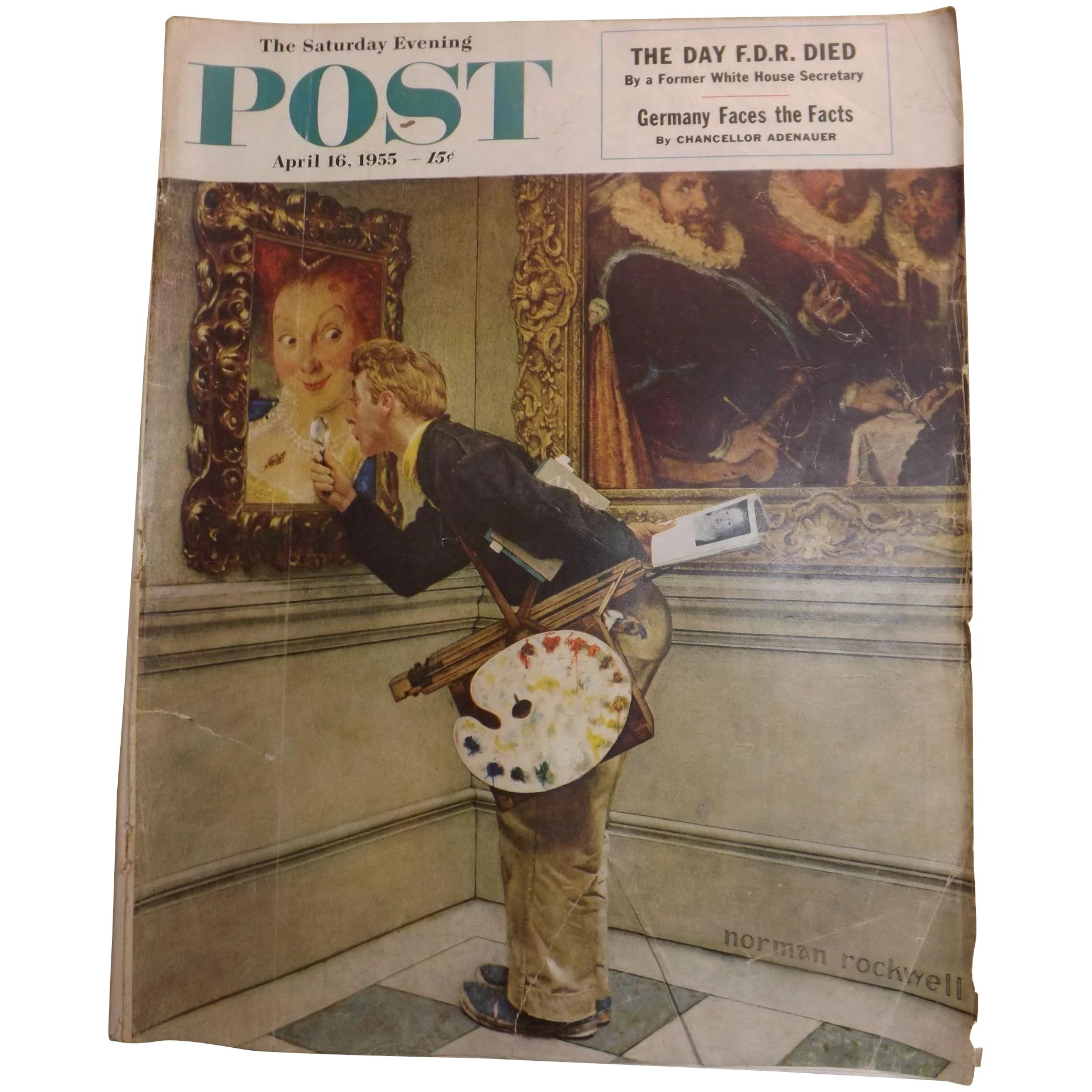 Saturday Evening Post Magazine - 16 April 1955 - Norman Rockwell Cover