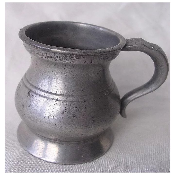 Victorian Bellied Polished Pewter GILL Measure