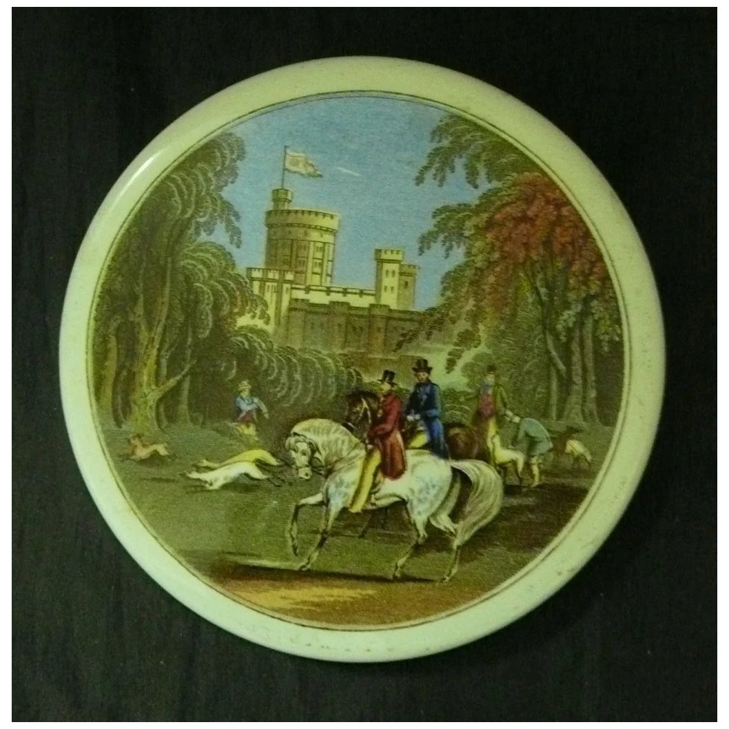 Victorian Ceramic Paste Pot Lid - Windsor Castle