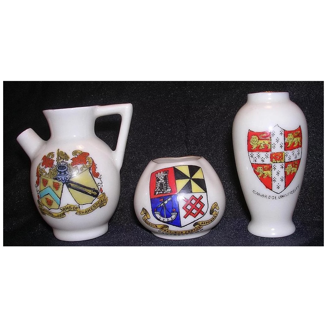 Crested Ware Miniatures - Collectors Selection Of Three Vintage Pieces