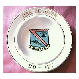 US Navy Destroyer U.S.S. DE HAVEN DD727 Souvenir Ashtray