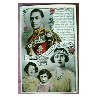 1937 King George V1 & Queen Elizabeth Postcard
