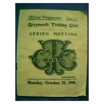 1940 Greymouth Trotting Club Spring Meeting Programme