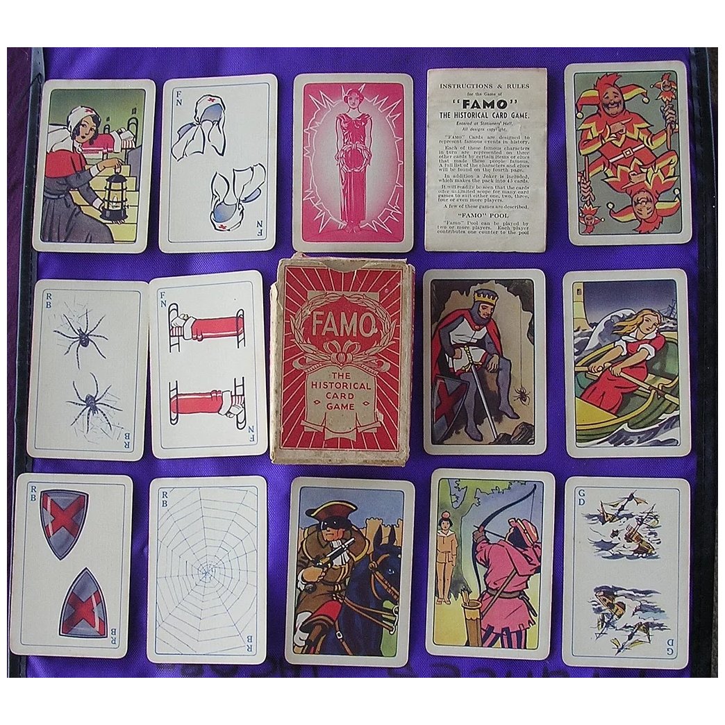 Vintage Pepys Children's Playing Cards Game 'FAMO'