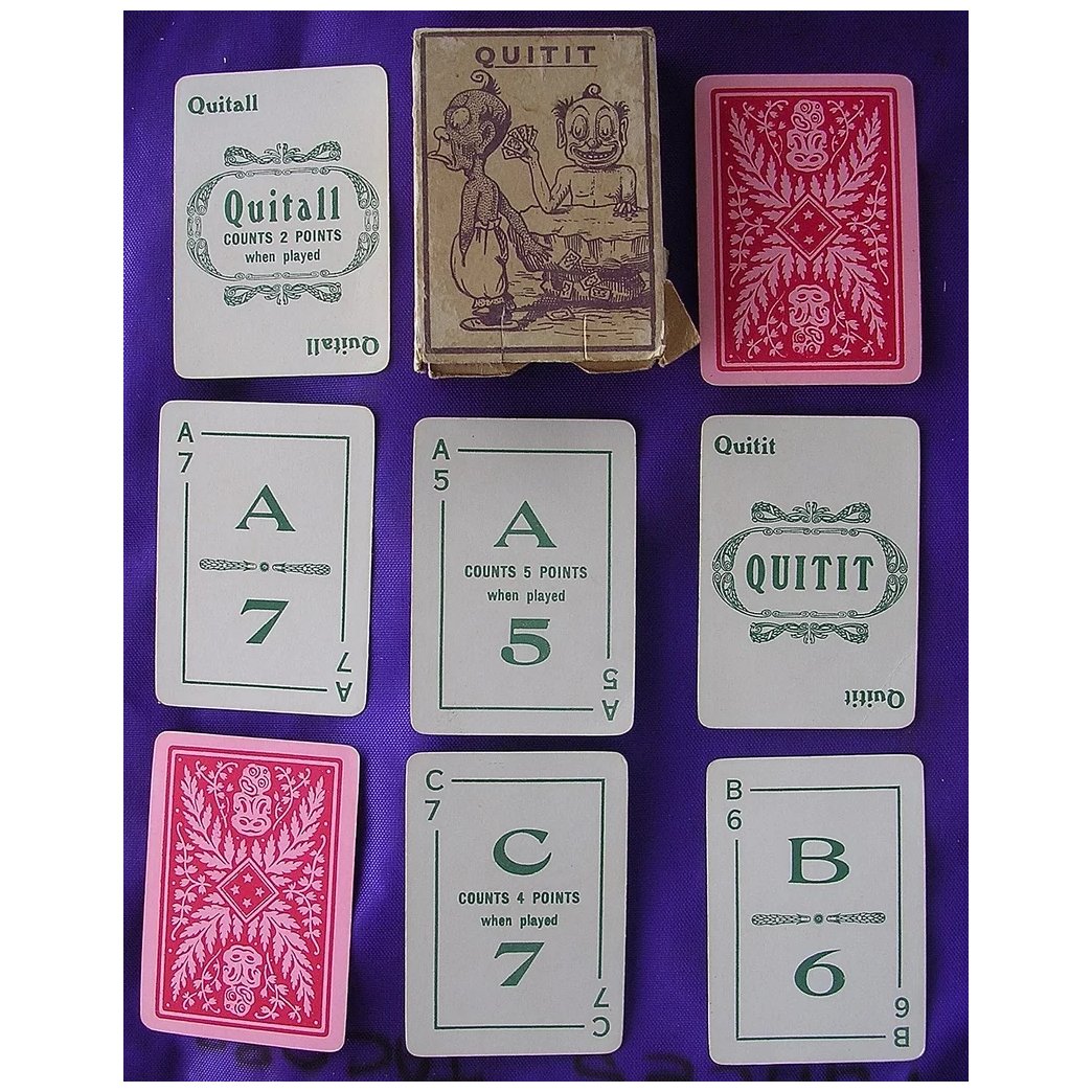 Rare Very Old New Zealand Playing Cards 'QUIT IT' Game