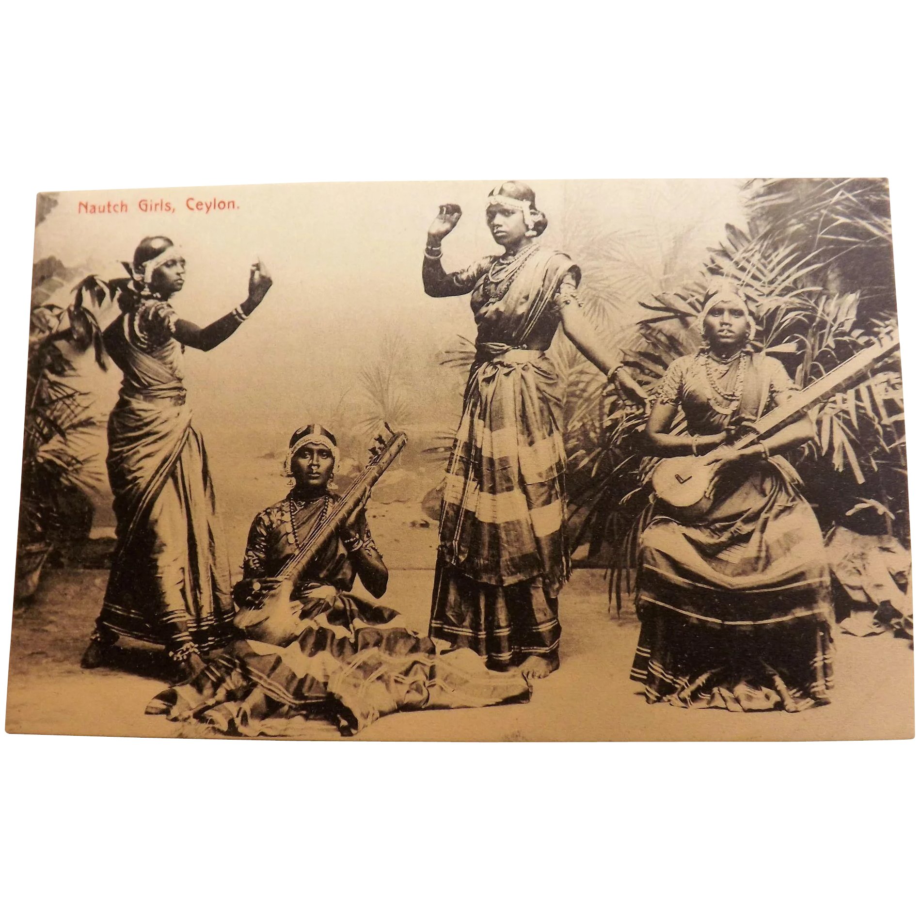 Nautch Dancing Girls - Ceylon Photographic Card