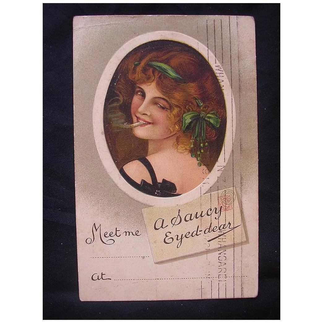 Stunning Old 1911 Postcard 'A Saucy Eyed-Dear