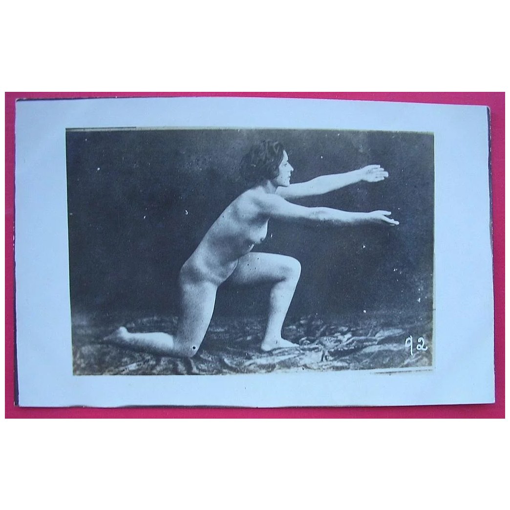 Vintage Nude Nature Lover Exerciser Postcard