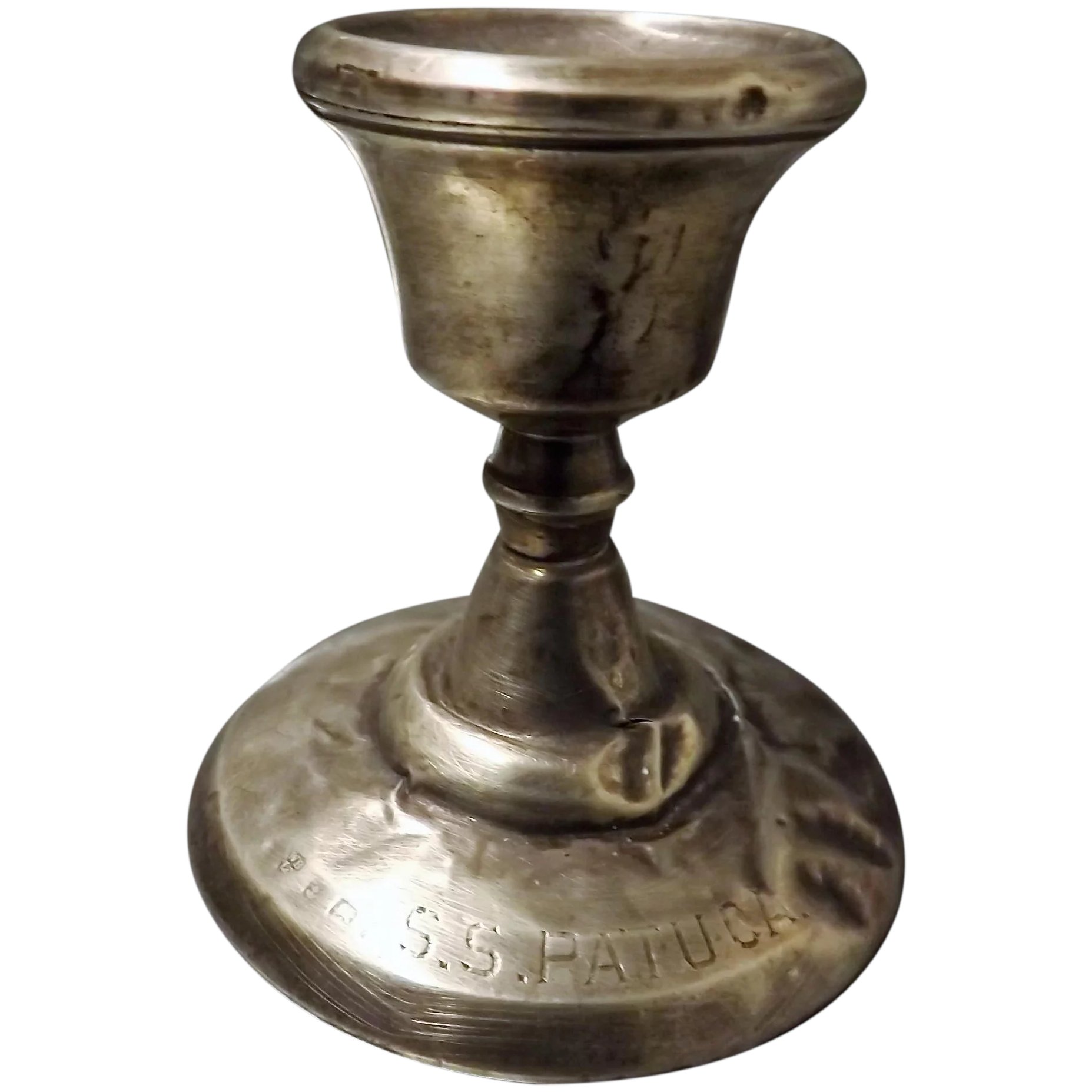 Small Silver Candle Stick From The S.S. PATUCA - Hallmarked 1925