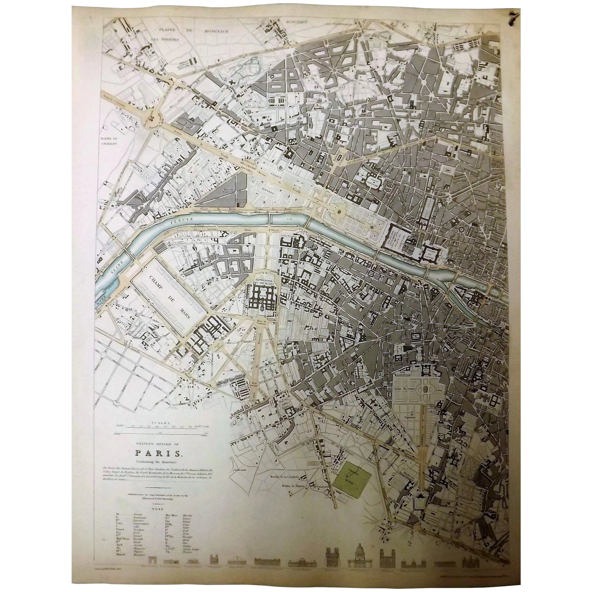 Two Original Atlas Maps of PARIS Circa 1834 Published By 