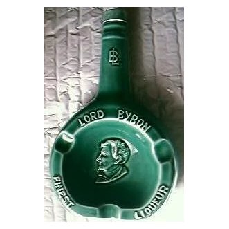 Rare Vintage Lord Byron Liqueur Ashtray Bottle.