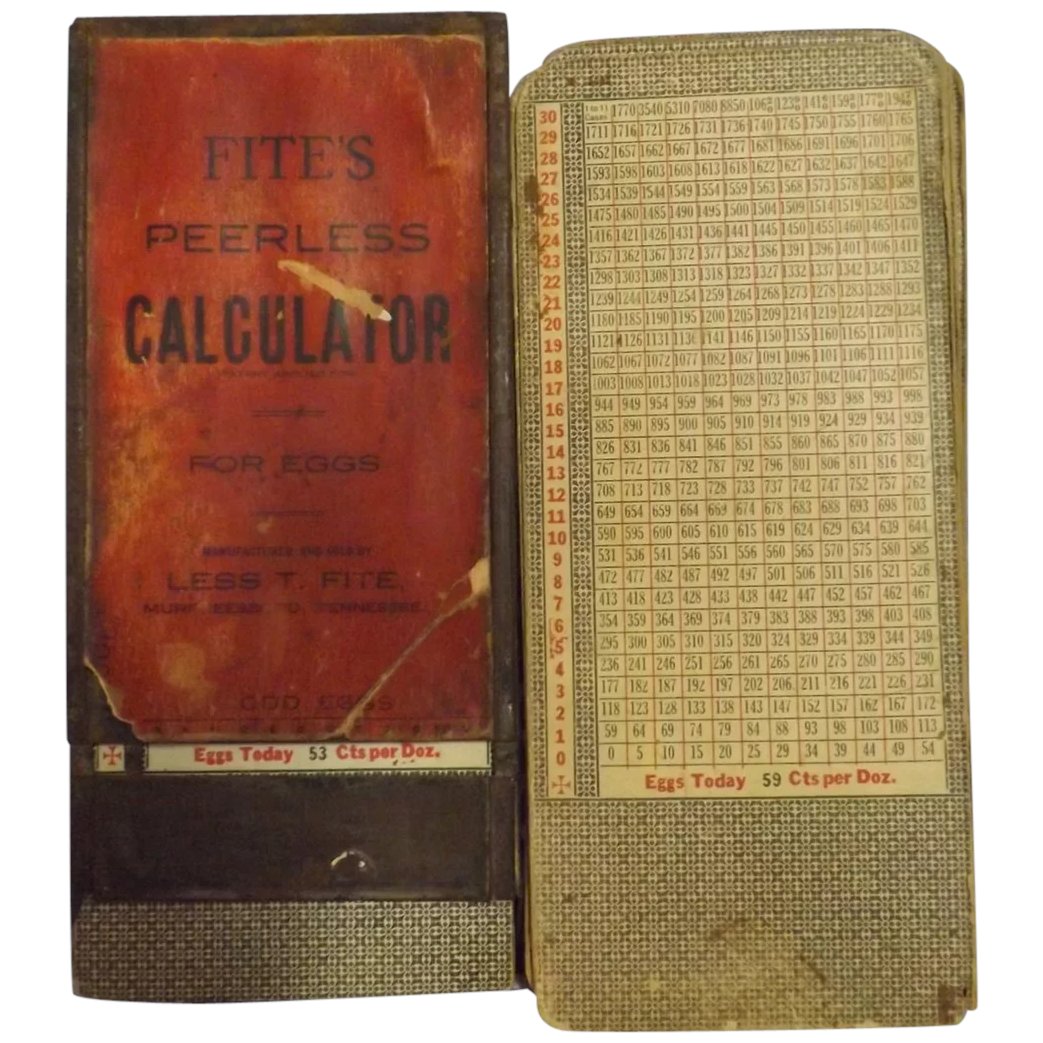 FITE'S Peerless Calculator For Eggs - Circa 1910-1920
