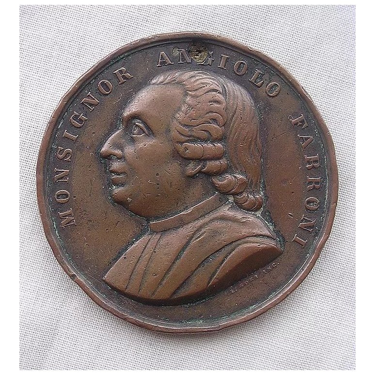 Angiolo FABRONI Old Large Copper Medallion Circa 1850