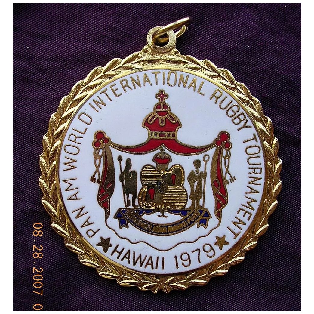 1979 PAN AM Medallion For Hawaii International Rugby Tournament