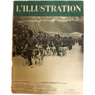 L'IIlustration French Magazine Original FRONT COVER 1938 - Saint Bernard Dogs in The Alps