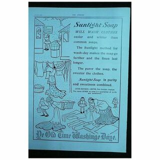 SUNLIGHT Soap - original Full Page from THE SPHERE 1905