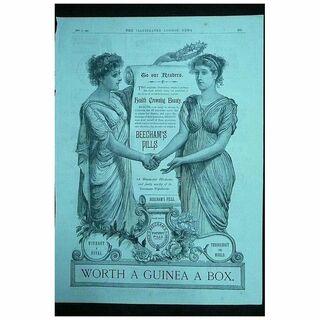 BEECHAM'S PILLS - Original Full Page Advert Illustrated London News February 1890
