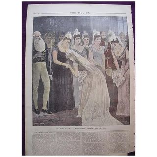 1892 Page From THE MILLION 'Drawing Room At Buckingham Palace'