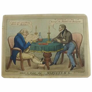 English Political Cartoon 1823 ''Where to Find the - MINISTER 'S''