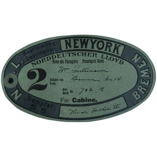 Early 1900's Baggage Label From The Liner Kaiser Wilhelm 11