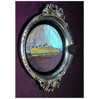 S.S. ORIANA - Orient Line - Souvenir Butterfly Wings Ashtray
