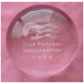 Shipping Adverting Paperweight STAR PRINCESS Inauguration 1989