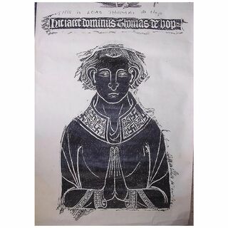 Old Brass Rubbing Of Lord Thomas de Hop