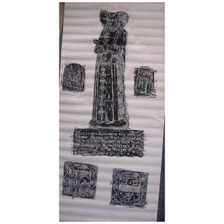 Lovely Old Brass Rubbing Of ELIZABETH -Wife of HENRY CRISPE Of Wroth -A Gentleman