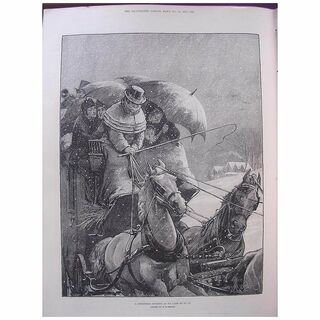 'A Christmas Journey' A PAIR Of Full Page Sketches From The Illustrated London News Dec 24 1881