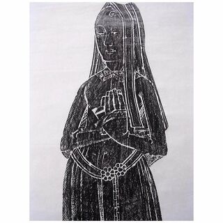 Lovely Vintage Brass Rubbing Of 'LADY ALICE CLIFTON' 1658 Coleshill