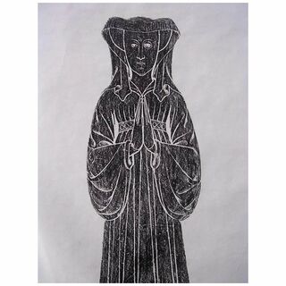 Beautiful Vintage Brass Rubbing Of MARGARET AILMER -1435 - Kent