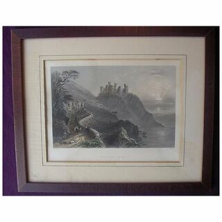 Victorian Hand Coloured Steel Engraving 'HARLECH CASTLE' Circa 1840