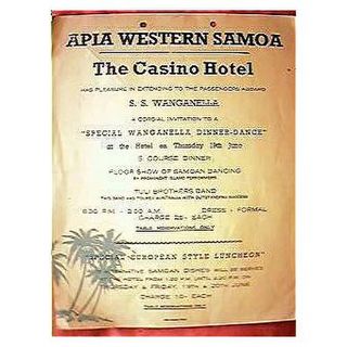 S.S. Wanganella Dinner Dance at The Casino Hotel, Apia, Circa 1950's.