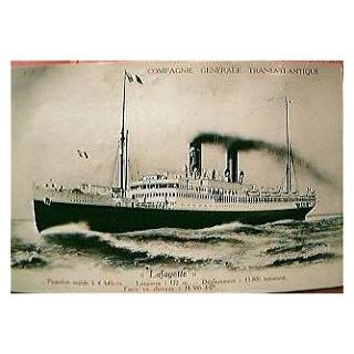 Vintage French Shipping Line Postcard "LAFAYETTE"