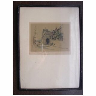Victorian Hand Coloured Engraving 'West Gate & Leicester Hospital'