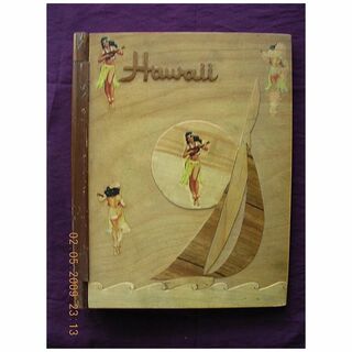 HAWAIIAN Vintage Wooden Photograph Albumn Cover Circa 1940's