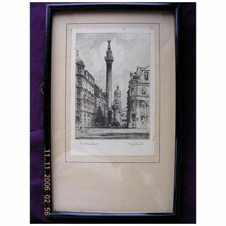 Original Vintage Charcoal Drawing or Engraving 