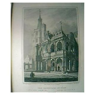 Vintage German Engraving "Das Rathaus In Coln" Circa Mid 1800's