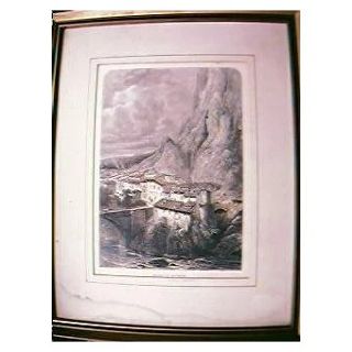 Antique Engraving "Bridge of Sisteron" Circa 1879