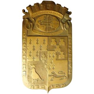 French 'Commandement En Chef Pour Atlantique' Solid Bronze Plaque