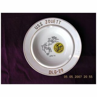 US NAVY Vintage Souvenir Ashtray 'USS JOUETT'