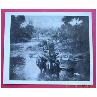 Vintage WW2 New Guinea Native Women Washing In River