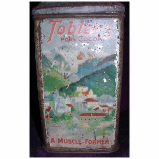 Rare Small Vintage 'TOBLER CACAO' Cocoa Tin Circa 1920 - 1930