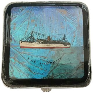 S.S. Strathallan Souvenir Powder Compact