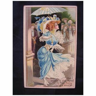 Gorgeous GERMAN Glamour Girl Postcard Dated 1909